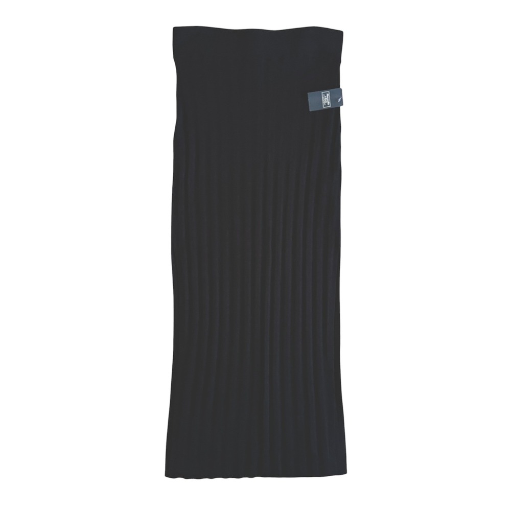 NWT Abercrombie & Fitch Black Ribbed Knit Midi Skirt Side Slit XS NEW Whimsigoth